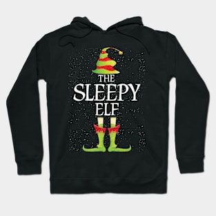 Sleepy Elf Family Matching Christmas Group Funny Gift Hoodie